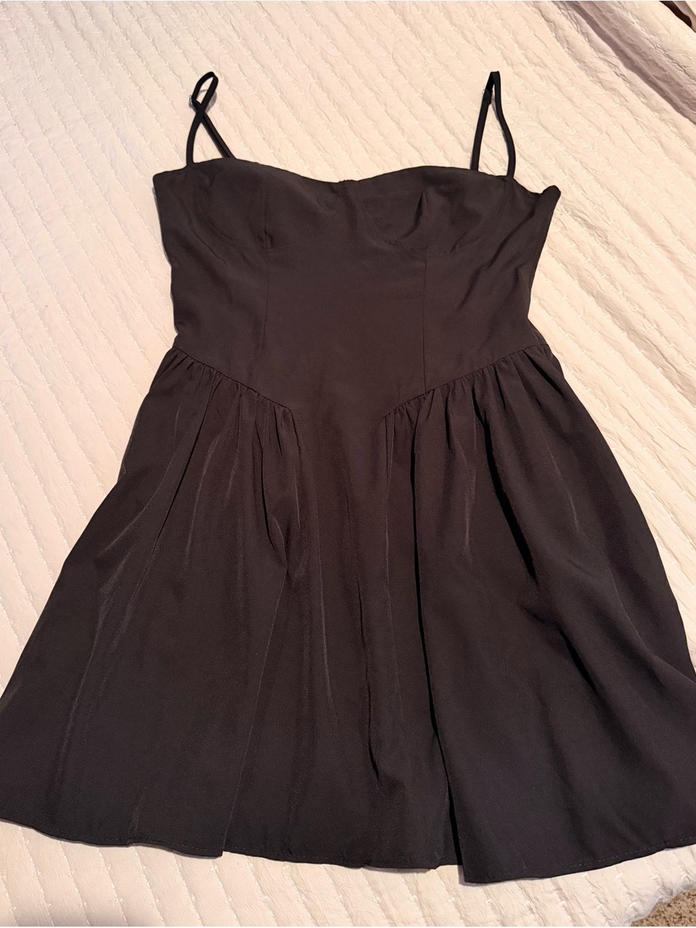 Black Spaghetti-Strap A-Line Dress